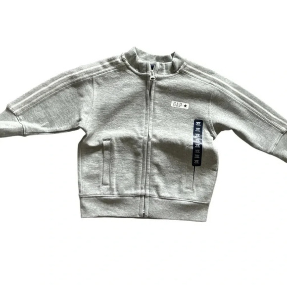 GAP NEW BOYS GIRLS GRAY TOP SHIRT SWEATSHIRT JACKET FALL WINTER SZ 12 18 MONTHS - Picture 1 of 5